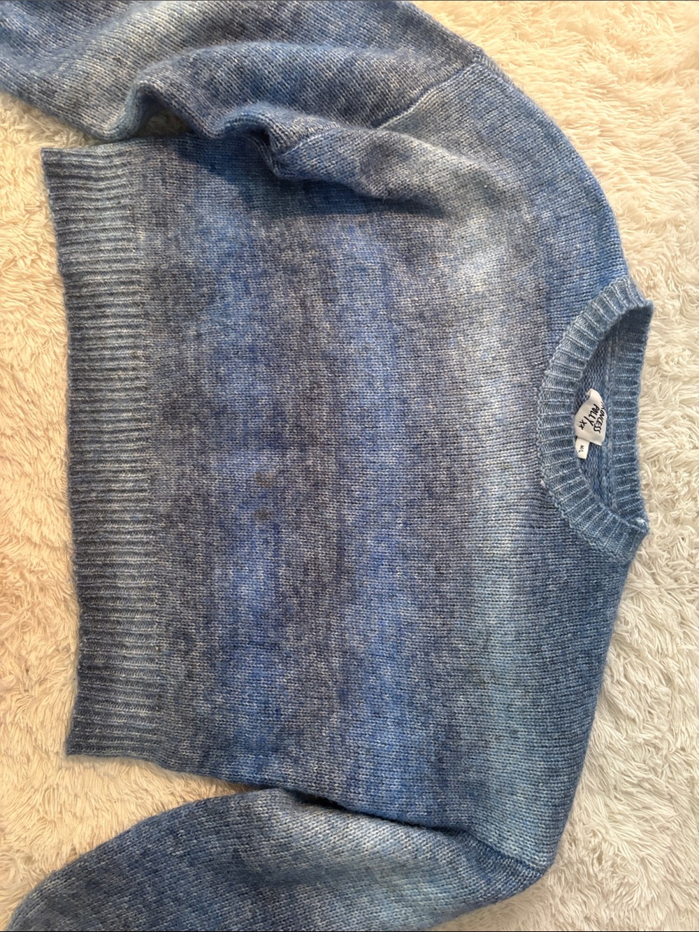 Princess Polly Men's Heathered Blue Crewneck Sweater